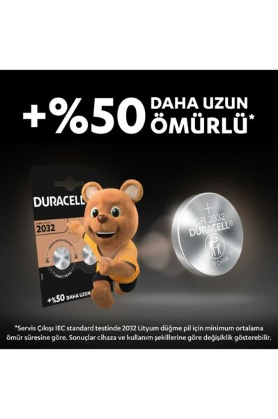 Duracell Özel 2032 Lityum Düğme Pil 3V, 2’li paket (DL2032/CR2032)