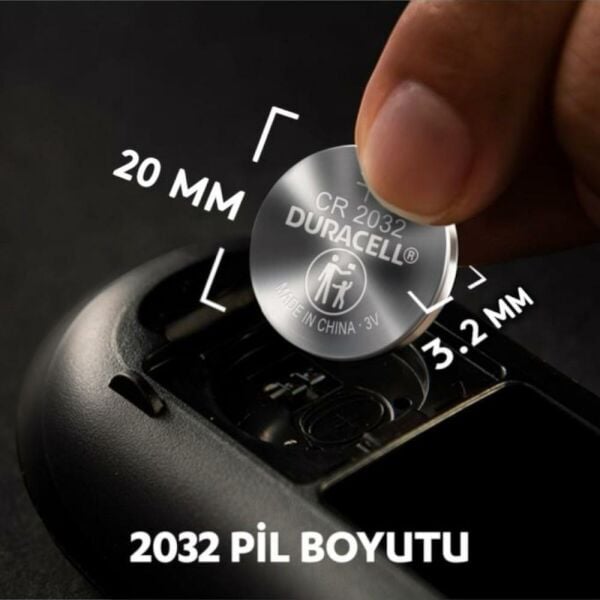 Duracell Özel 2032 Lityum Düğme Pil 3V, 2’li paket (DL2032/CR2032)