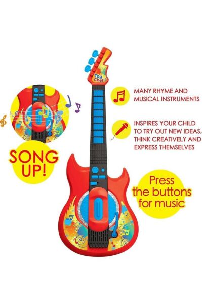 Elektrikli Müzik Gitar Oyuncak Oyun Seti Işıklı ve Sesli Erkek Kız Çocuklar İçin