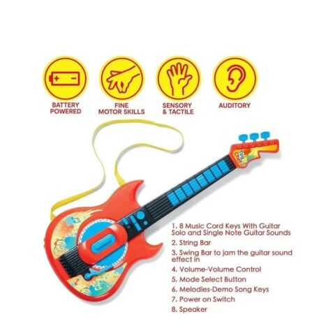 Elektrikli Müzik Gitar Oyuncak Oyun Seti Işıklı ve Sesli Erkek Kız Çocuklar İçin