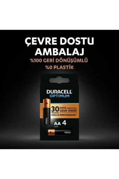 Duracell Optimum Aa Alkalin Kalem Pil, 1,5 V Lr6/mn1500, 4’lü Paket
