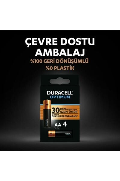 Duracell Optimum Aa Alkalin Kalem Pil, 1,5 V Lr6/mn1500, 4’lü Paket