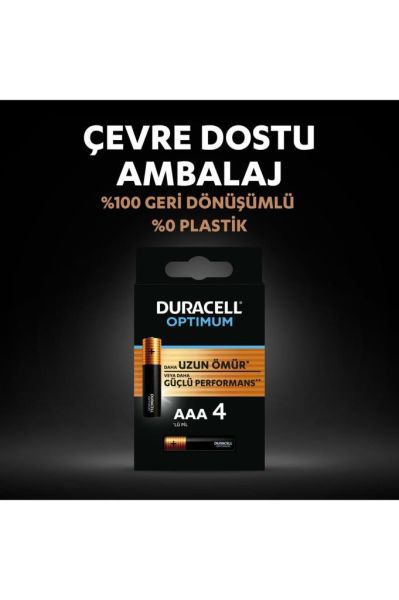Duracell Optimum Aaa Alkalin Ince Kalem Pil, 1,5 V Lr03/mn2400, 4’lü Paket