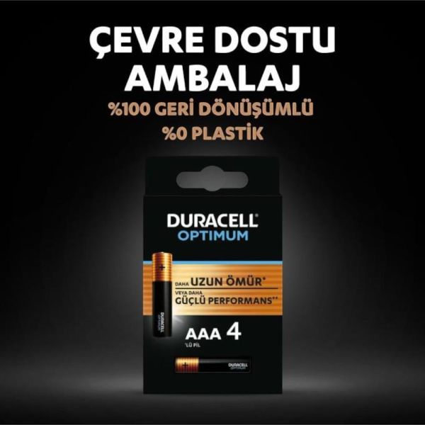 Duracell Optimum Aaa Alkalin Ince Kalem Pil, 1,5 V Lr03/mn2400, 4’lü Paket