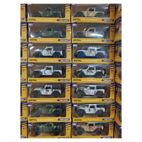 1:36 Çek Bırak Araba Metal Off Road Cip Kamuflajlı
