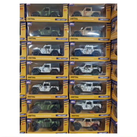 1:36 Çek Bırak Araba Metal Off Road Cip Kamuflajlı