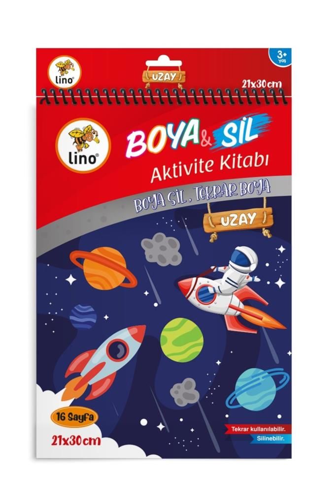LİNO BOYA SİL AKTİVİTE BOYAMA KİTABI UZAY A4 EBAT (SİLİNEBİLİR)