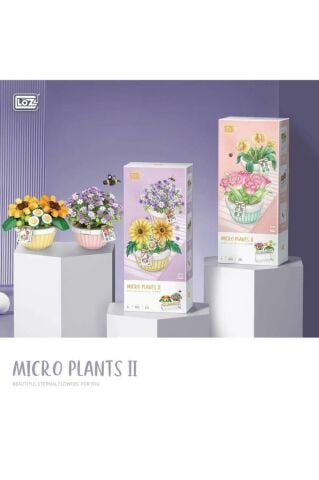 Mikro Yapı Blok İnşa Edilebilen Saksıda Çiçekli Kutlama Hediyesi 543 Parça