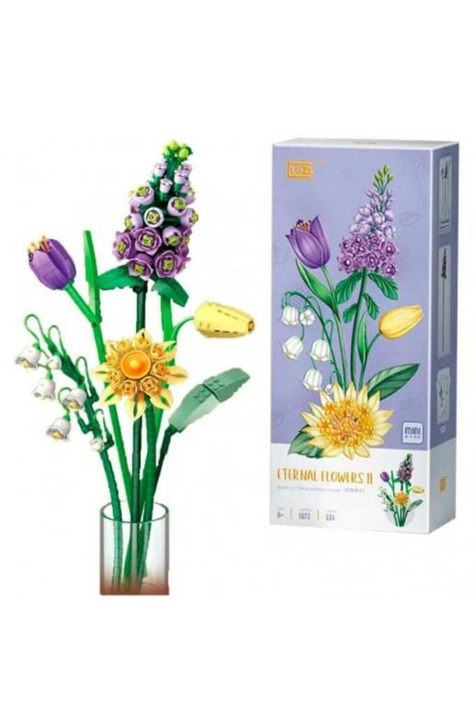 Mikro Yapı Blok İnşa Edilebilen Saksıda Çiçekli Kutlama Hediyesi 534 Parça