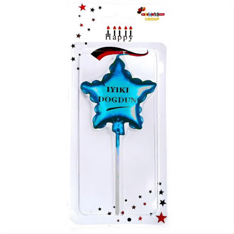 İyi ki Doğdun Yıldız Mavi Mum