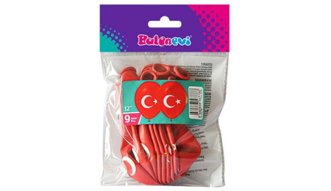 Ayyıldız Baskılı 12''  Balon 9'lu