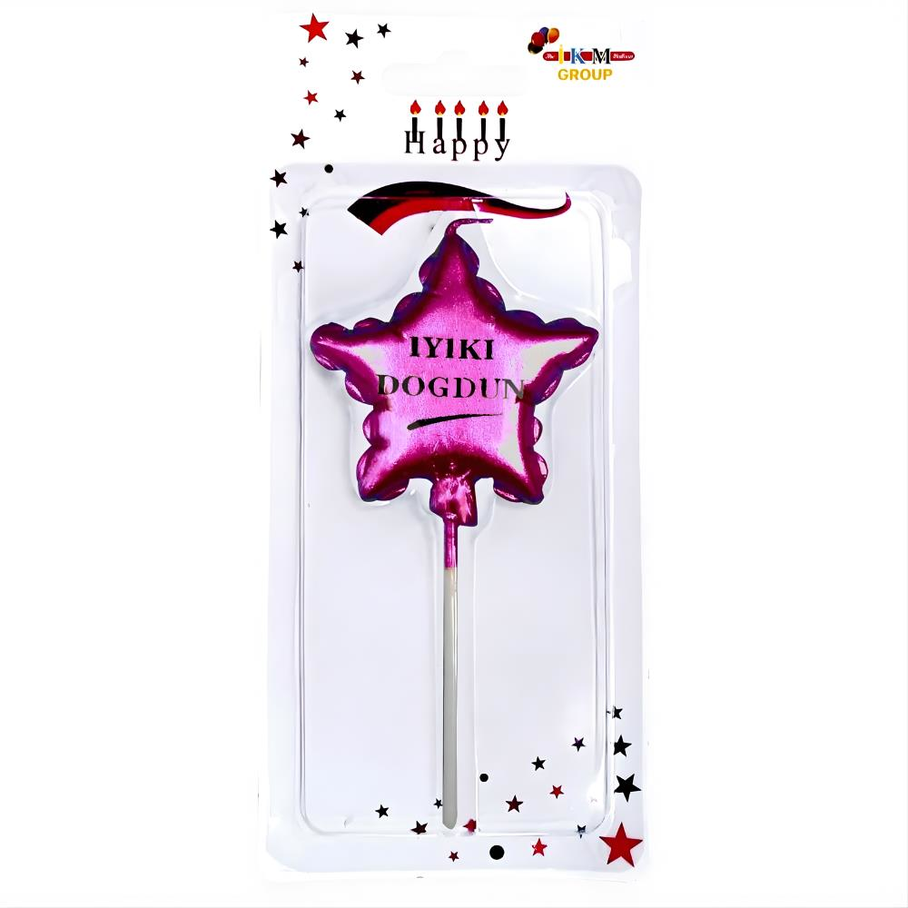 İyi ki Doğdun Yıldız Pembe Mum