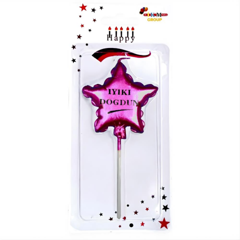 İyi ki Doğdun Yıldız Pembe Mum