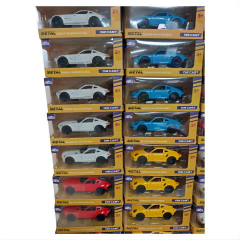 Kutulu 12 Cm Orta Boy Metal Model Araba Yaylı Üç Kapılı Spor Araba