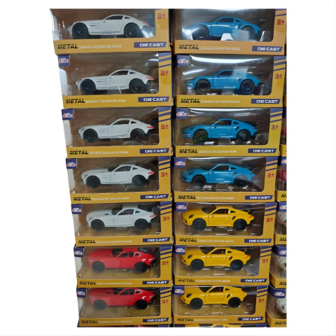 Kutulu 12 Cm Orta Boy Metal Model Araba Yaylı Üç Kapılı Spor Araba