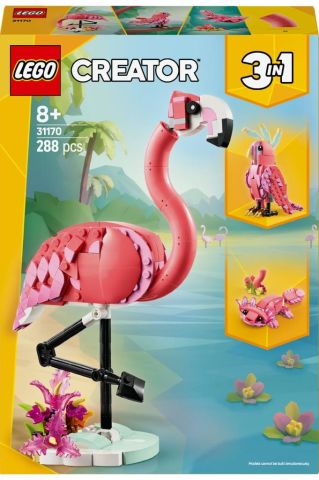 LEGO ® Creator 3’ü 1 Arada Vahşi Hayvanlar: Pembe Flamingo 31170 - 8+ Oyuncak Yapım Seti (288 Parça)