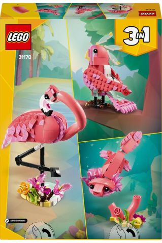 LEGO ® Creator 3’ü 1 Arada Vahşi Hayvanlar: Pembe Flamingo 31170 - 8+ Oyuncak Yapım Seti (288 Parça)