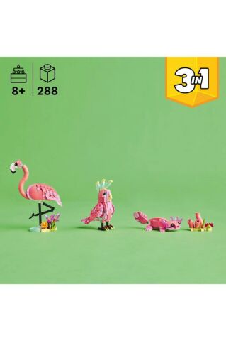 LEGO ® Creator 3’ü 1 Arada Vahşi Hayvanlar: Pembe Flamingo 31170 - 8+ Oyuncak Yapım Seti (288 Parça)