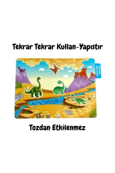 LİNO TEKRAR TEKRAR KULLANILABİLEN STICKER DINOSAUR WORLD