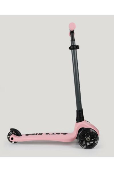 Let's Ride Two Işıklı Katlanabilir 3 Tekerlekli Scooter Pembe