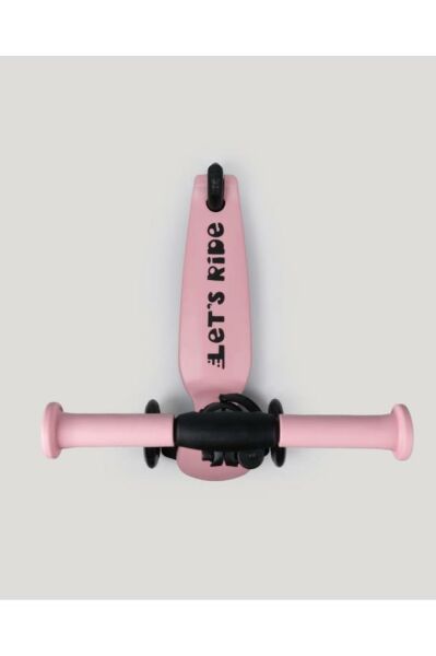 Let's Ride Two Işıklı Katlanabilir 3 Tekerlekli Scooter Pembe