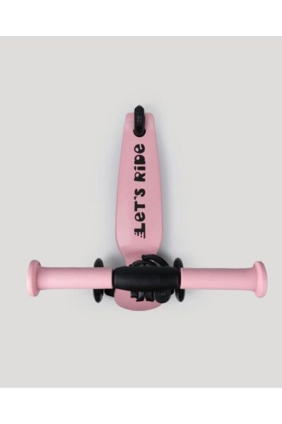 Let's Ride Two Işıklı Katlanabilir 3 Tekerlekli Scooter Pembe