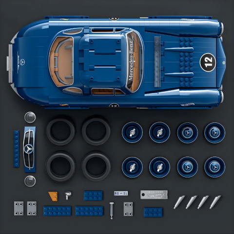 Hot Wheels Premium Serisi Mercedes-Benz 300 SL Araba Yapım Seti 1600 Parça HWW25