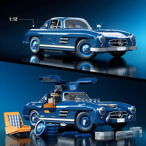 Hot Wheels Premium Serisi Mercedes-Benz 300 SL Araba Yapım Seti 1600 Parça HWW25