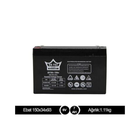 Ortec 6V.7AH. Akü