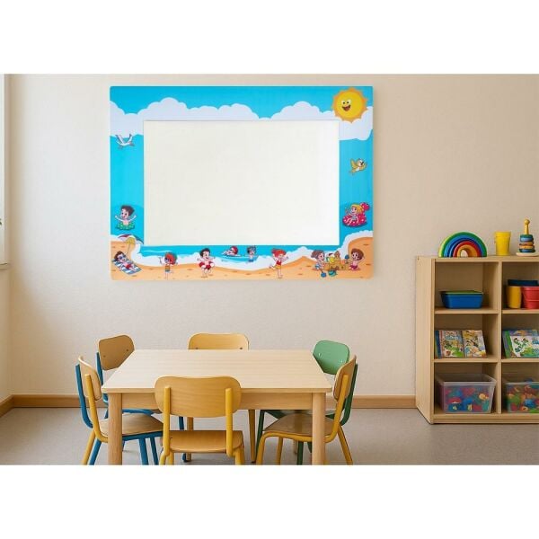 Tatil Temalı Ahşap Anaokulu Kreş Yazı Tahtası