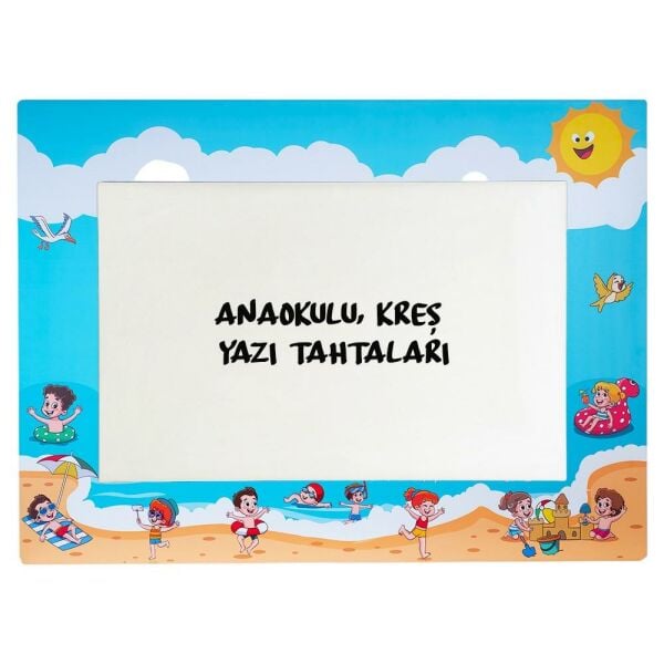 Tatil Temalı Ahşap Anaokulu Kreş Yazı Tahtası