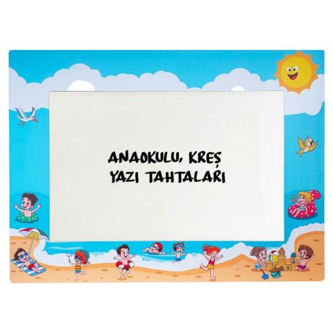 Tatil Temalı Ahşap Anaokulu Kreş Yazı Tahtası