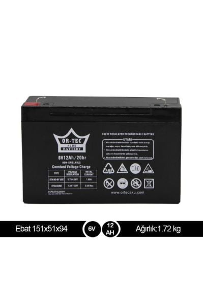 ORTEC 6V.12AH. AKÜ