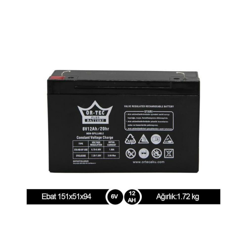 Ortec 6V.12AH. Akü