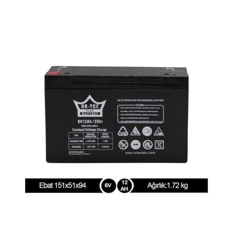Ortec 6V.12AH. Akü