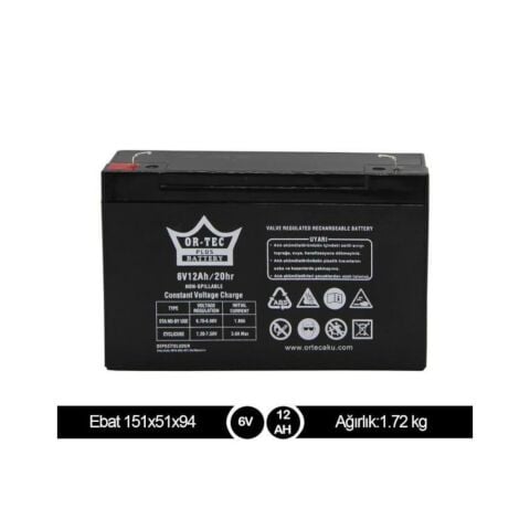 Ortec 6V.12AH. Akü