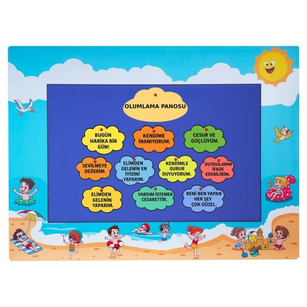 Tatil Temalı Ahşap Anaokulu Kreş Pano