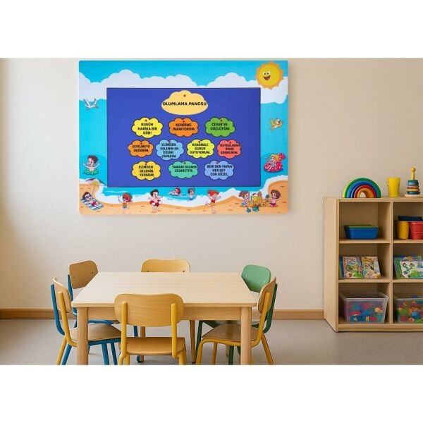 Tatil Temalı Ahşap Anaokulu Kreş Pano