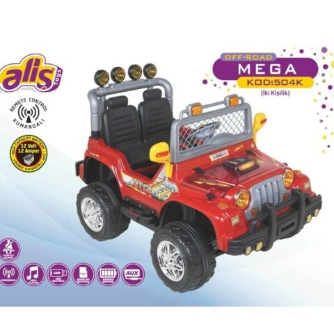 Mega Çift Kişilik 12 Volt Uzaktan Kumandalı Akülü Jeep