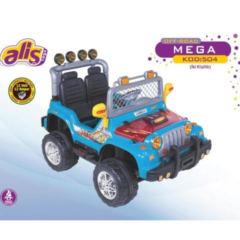 Mega Çift Kişilik 12 Volt Uzaktan Kumandalı Akülü Jeep