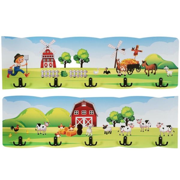 Çiftlik Temalı Ahşap Anaokulu Kreş Askılık