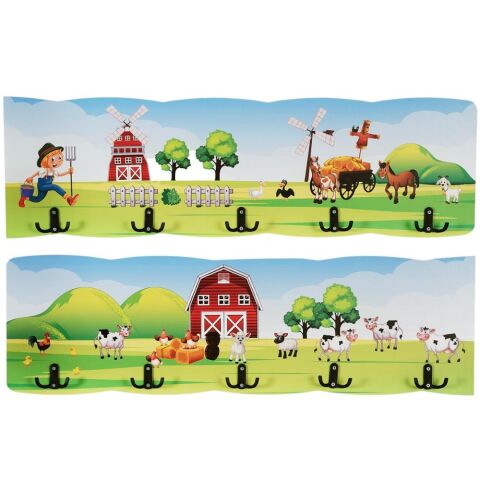 Çiftlik Temalı Ahşap Anaokulu Kreş Askılık