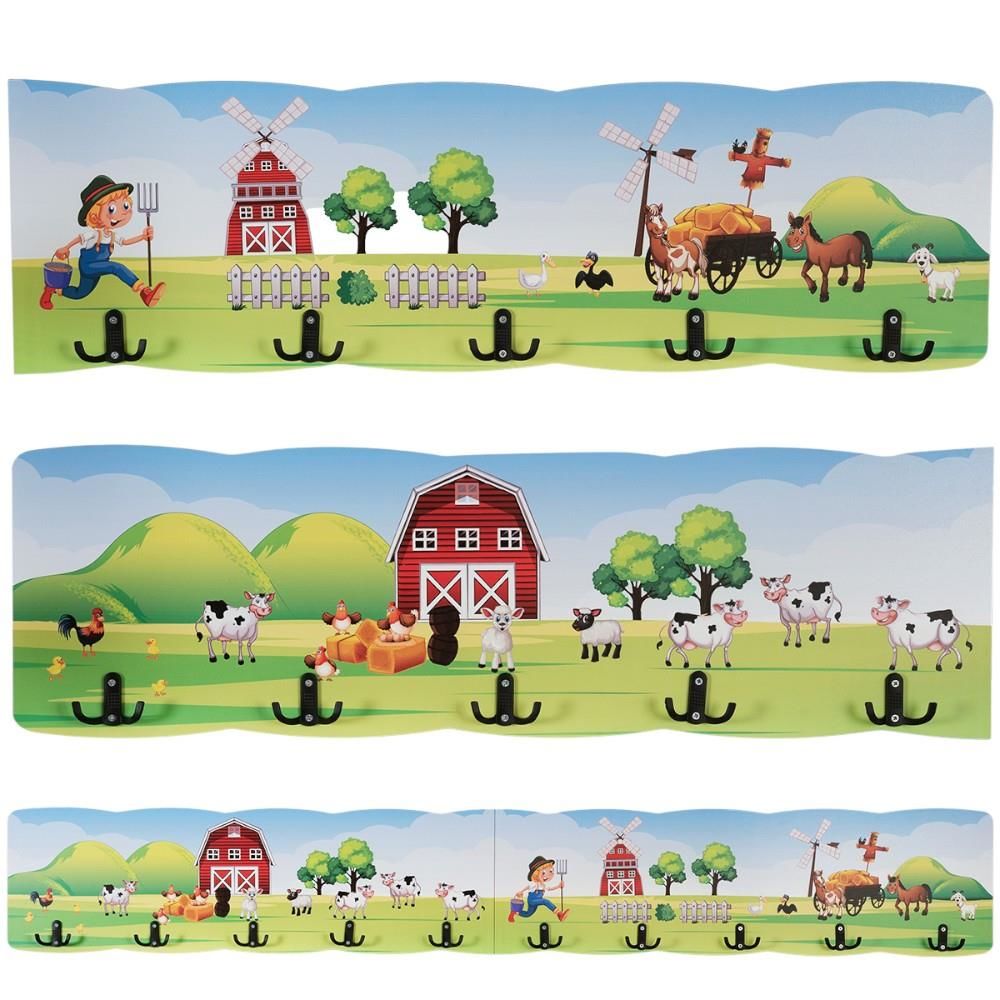 Çiftlik Temalı Ahşap Anaokulu Kreş Askılık