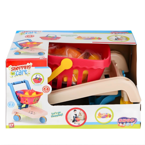 12 Parça Meyve Sebze Aksesuarlı Market Arabası