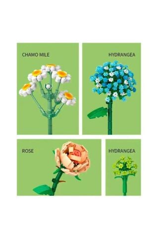 Mikro Yapı Blok İnşa Edilebilen Saksıda Çiçekli Kutlama Hediyesi 680 Parça