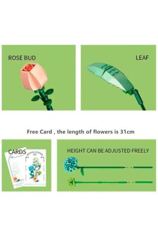 Mikro Yapı Blok İnşa Edilebilen Saksıda Çiçekli Kutlama Hediyesi 680 Parça