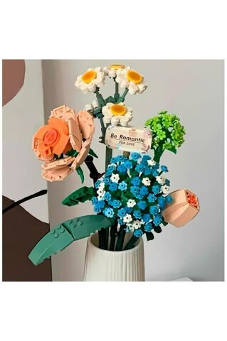 Mikro Yapı Blok İnşa Edilebilen Saksıda Çiçekli Kutlama Hediyesi 680 Parça