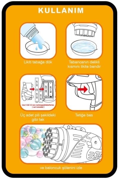 Kayyum Oyuncak Duck Çok Delikli Pilli Köpük Atan Tabanca Oyuncağı 23 Delikli Bubble Gun
