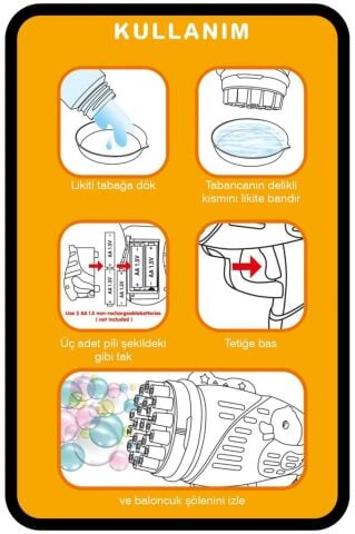 Kayyum Oyuncak Duck Çok Delikli Pilli Köpük Atan Tabanca Oyuncağı 23 Delikli Bubble Gun