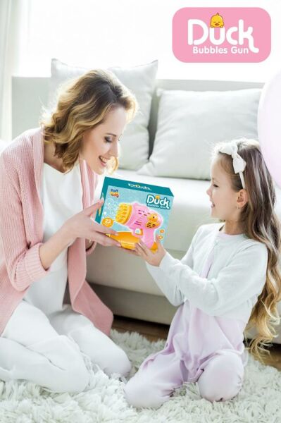 Kayyum Oyuncak Duck Çok Delikli Pilli Köpük Atan Tabanca Oyuncağı 23 Delikli Bubble Gun